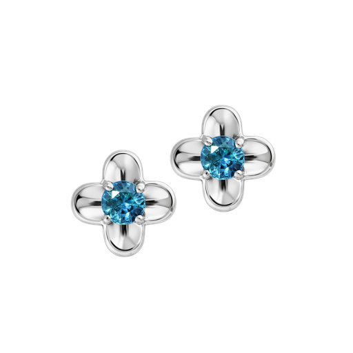 Flower Stud with Sapphires