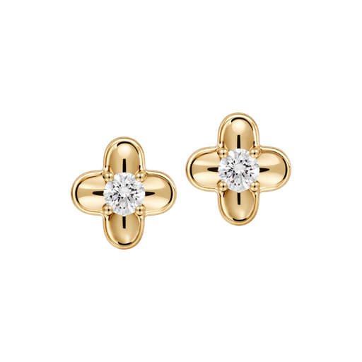Flower Stud with Diamonds