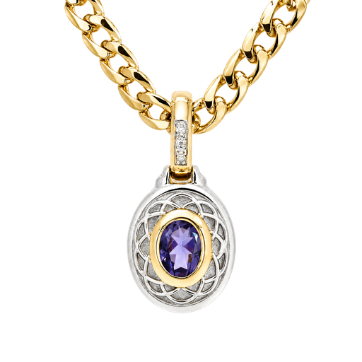 Iolite Weave Pendant